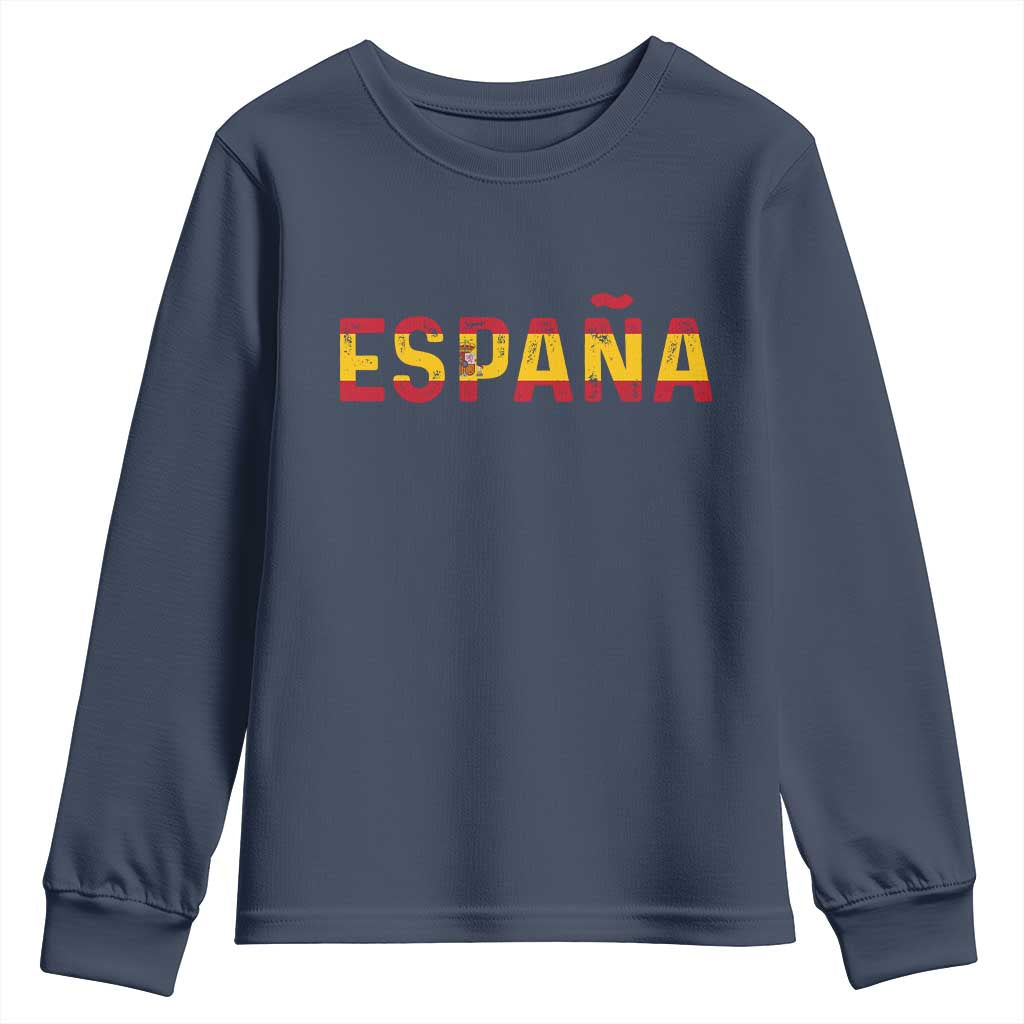 Spain Spanish Flag Espana Pride Youth Sweatshirt TS14 Navy Print Your Wear