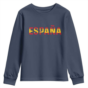 Spain Spanish Flag Espana Pride Youth Sweatshirt TS14 Navy Print Your Wear