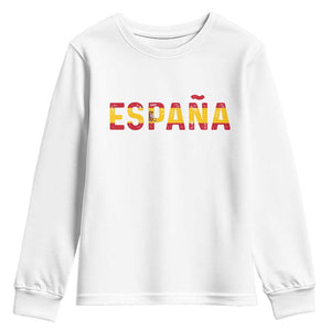 Spain Spanish Flag Espana Pride Youth Sweatshirt TS14 White Print Your Wear