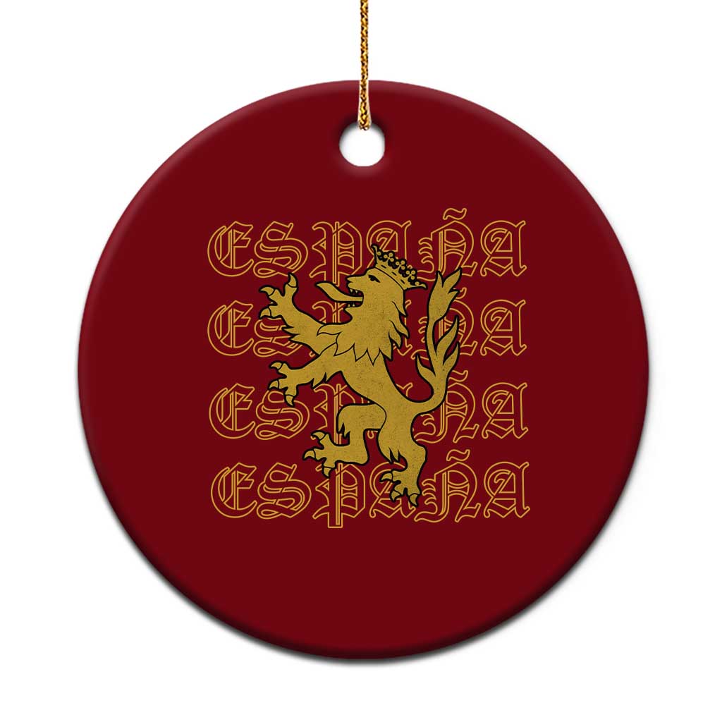 Spain Espana Heraldic Lion Pride Ceramic Ornament TS14 1pc Red Print Your Wear