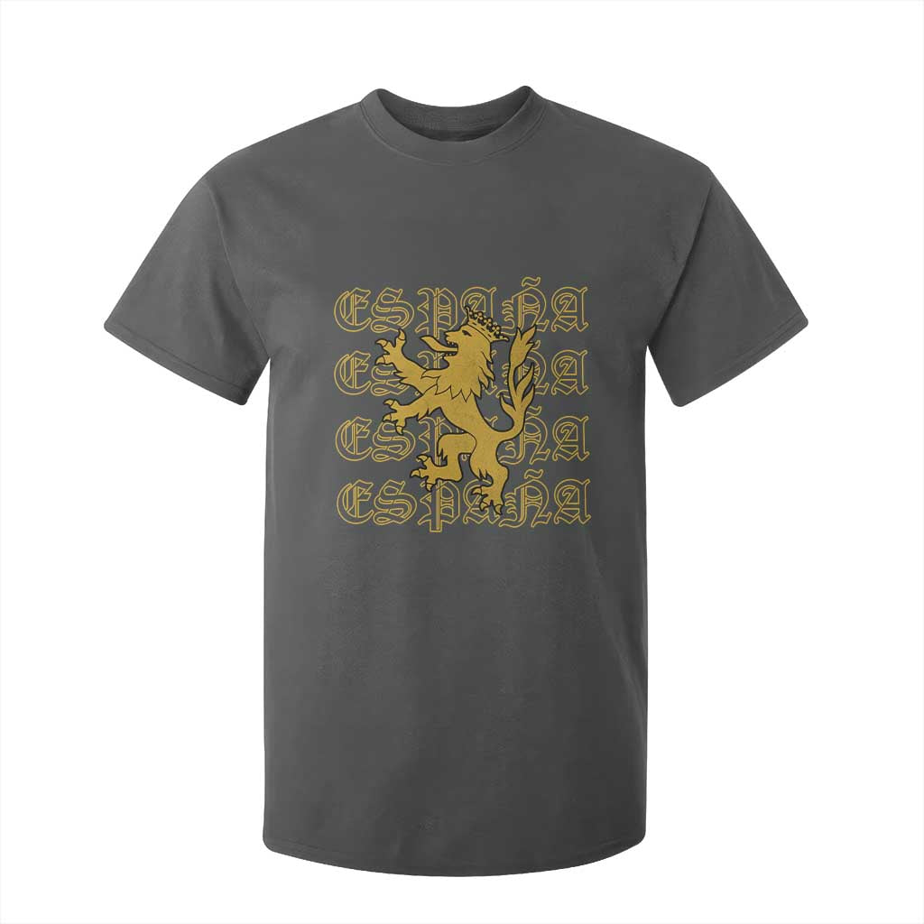 Spain Espana Heraldic Lion Pride T Shirt For Kid TS14 Dark Heather Print Your Wear
