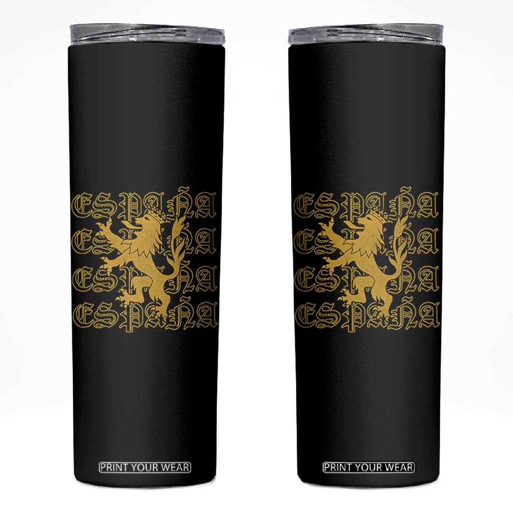 Spain Espana Heraldic Lion Pride Skinny Tumbler TS14 Black Print Your Wear