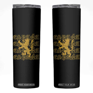 Spain Espana Heraldic Lion Pride Skinny Tumbler TS14 Black Print Your Wear