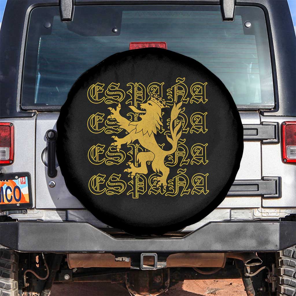 Spain Espana Heraldic Lion Pride Spare Tire Cover TS14 No hole Black Print Your Wear