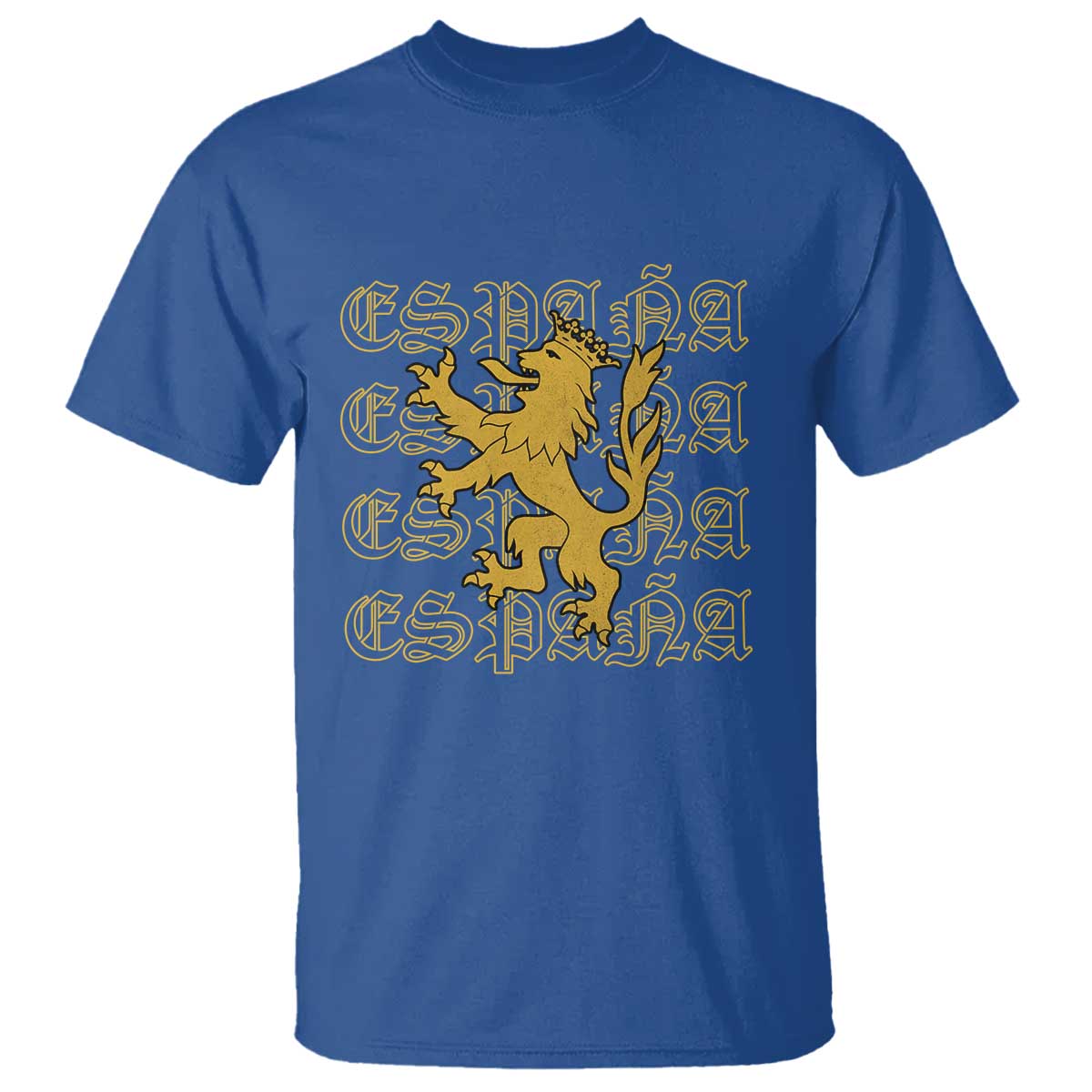 Spain Espana Heraldic Lion Pride T Shirt TS14 Royal Blue Print Your Wear