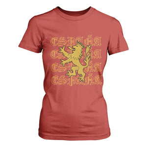 Spain Espana Heraldic Lion Pride T Shirt For Women TS14 Red Print Your Wear