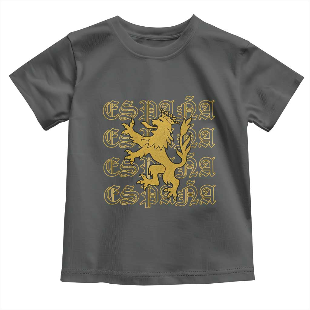 Spain Espana Heraldic Lion Pride Toddler T Shirt TS14 Dark Heather Print Your Wear