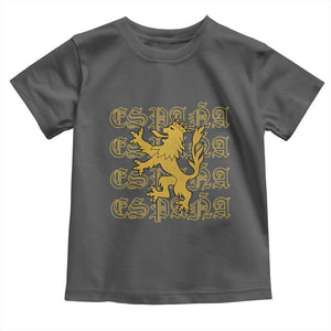 Spain Espana Heraldic Lion Pride Toddler T Shirt TS14 Dark Heather Print Your Wear