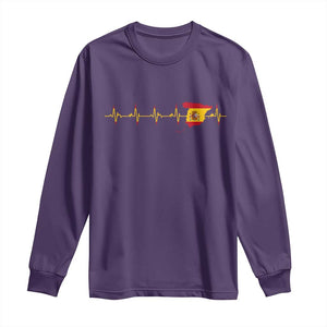 Spain Heartbeat EKG Espana Spanish Flag Map Long Sleeve Shirt TS14 Purple Print Your Wear