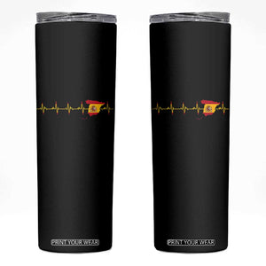 Spain Heartbeat EKG Espana Spanish Flag Map Skinny Tumbler TS14 Black Print Your Wear