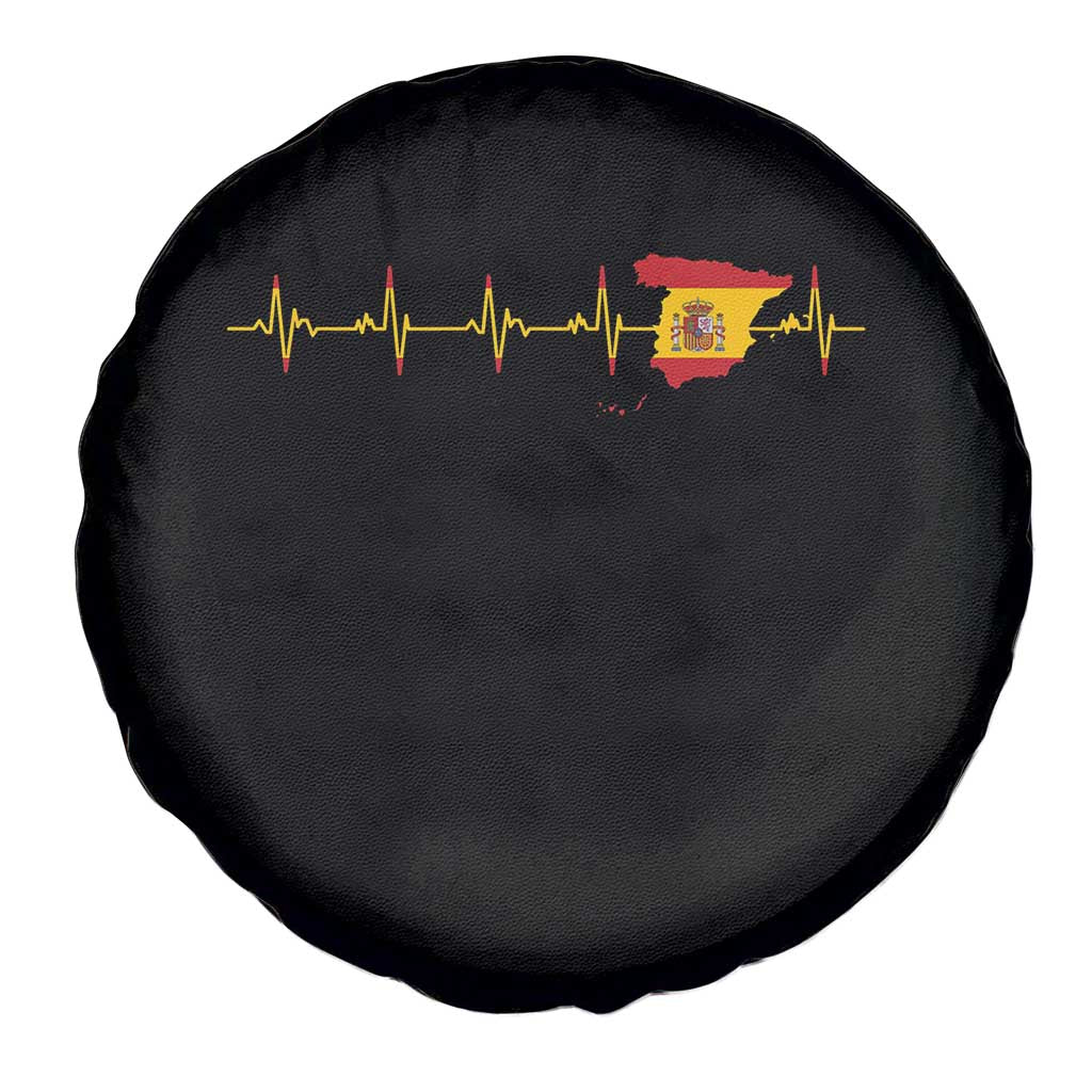 Spain Heartbeat EKG Espana Spanish Flag Map Spare Tire Cover TS14 Print Your Wear
