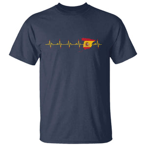 Spain Heartbeat EKG Espana Spanish Flag Map T Shirt TS14 Navy Print Your Wear