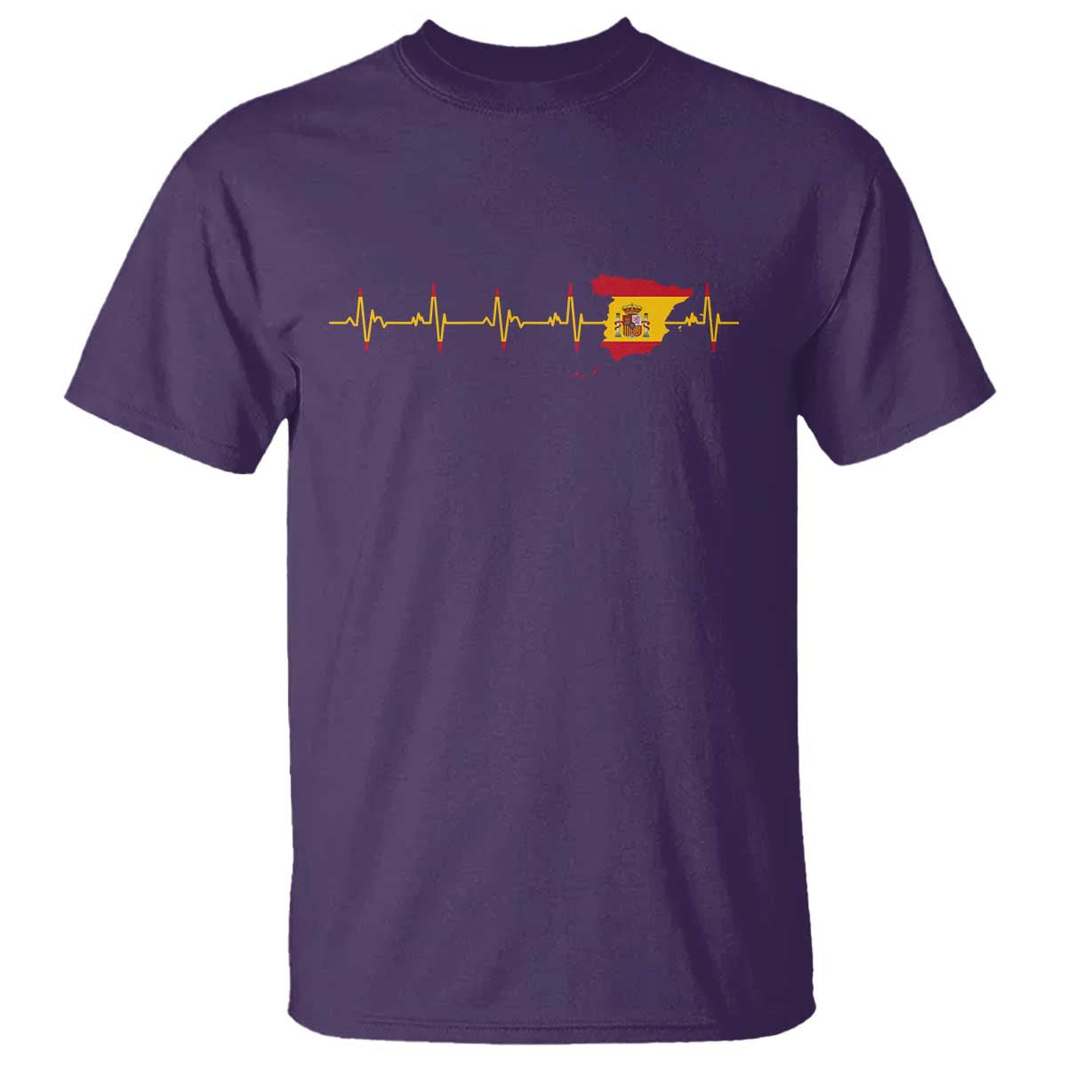 Spain Heartbeat EKG Espana Spanish Flag Map T Shirt TS14 Purple Print Your Wear