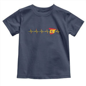 Spain Heartbeat EKG Espana Spanish Flag Map Toddler T Shirt TS14 Navy Print Your Wear