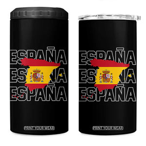 Espana Spain Map Pride Spanish Flag 4 in 1 Can Cooler Tumbler TS14 One Size: 16 oz Black Print Your Wear