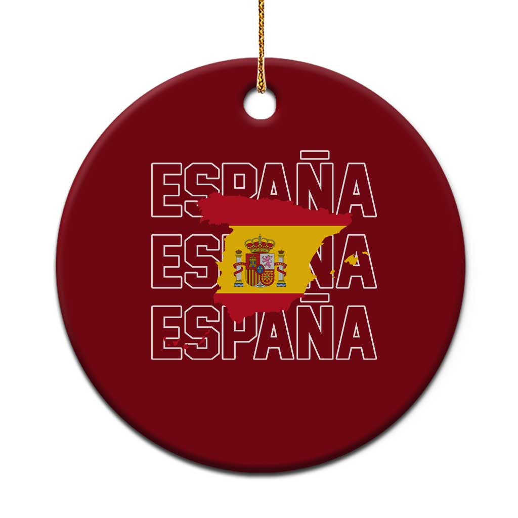 Espana Spain Map Pride Spanish Flag Ceramic Ornament TS14 1pc Red Print Your Wear