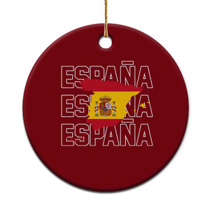 Espana Spain Map Pride Spanish Flag Ceramic Ornament TS14 1pc Red Print Your Wear
