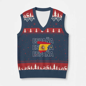 Espana Spain Map Pride Spanish Flag V-Neck Knit Sweater Vest TS14 Navy Red Print Your Wear