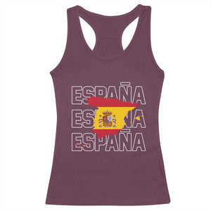 Espana Spain Map Pride Spanish Flag Racerback Tank Top TS14 Maroon Print Your Wear