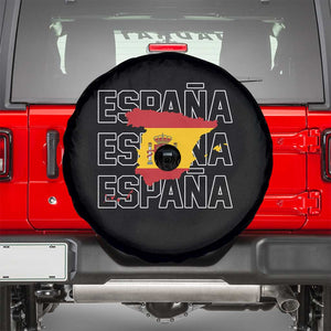 Espana Spain Map Pride Spanish Flag Spare Tire Cover TS14 Black Print Your Wear