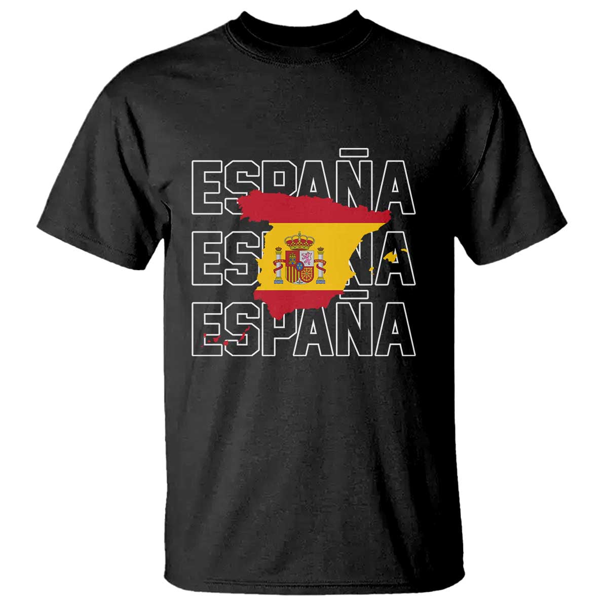 Espana Spain Map Pride Spanish Flag T Shirt TS14 Black Print Your Wear