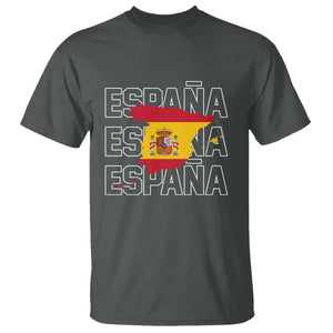 Espana Spain Map Pride Spanish Flag T Shirt TS14 Dark Heather Print Your Wear