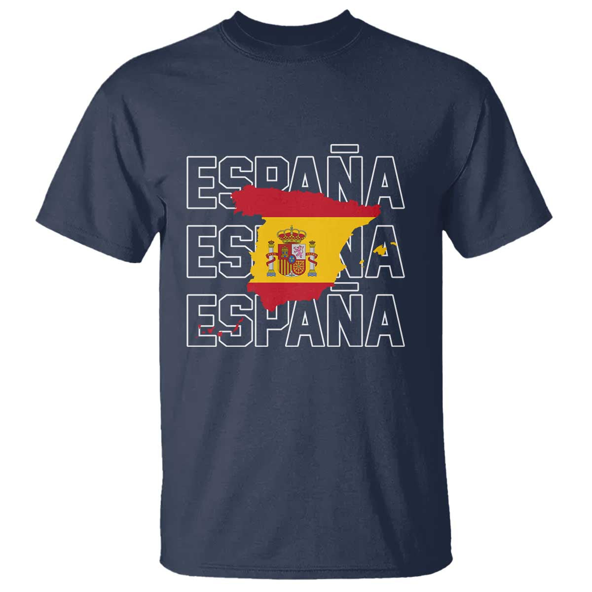 Espana Spain Map Pride Spanish Flag T Shirt TS14 Navy Print Your Wear