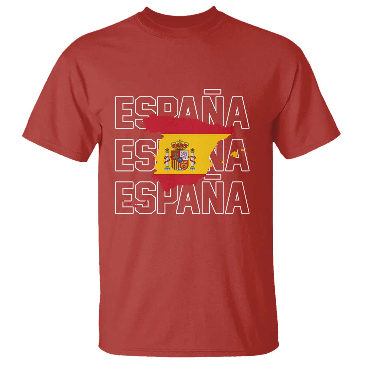 Espana Spain Map Pride Spanish Flag T Shirt TS14 Red Print Your Wear