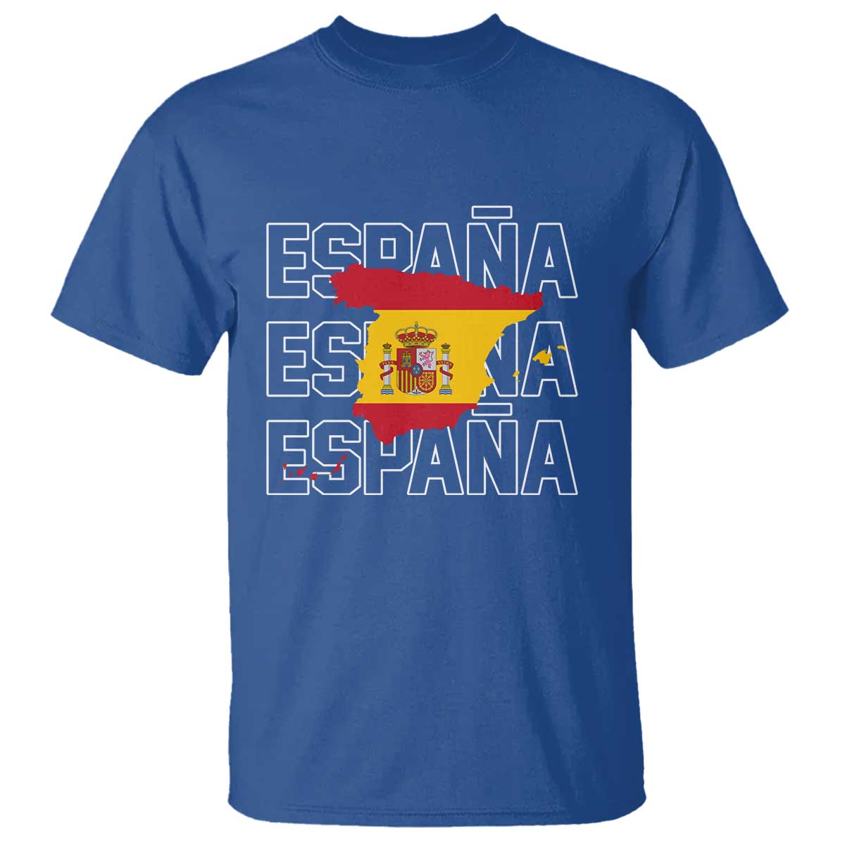 Espana Spain Map Pride Spanish Flag T Shirt TS14 Royal Blue Print Your Wear