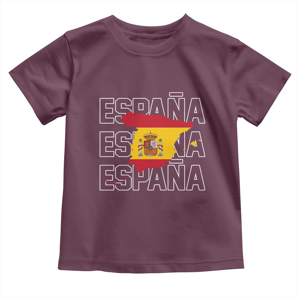 Espana Spain Map Pride Spanish Flag Toddler T Shirt TS14 Maroon Print Your Wear