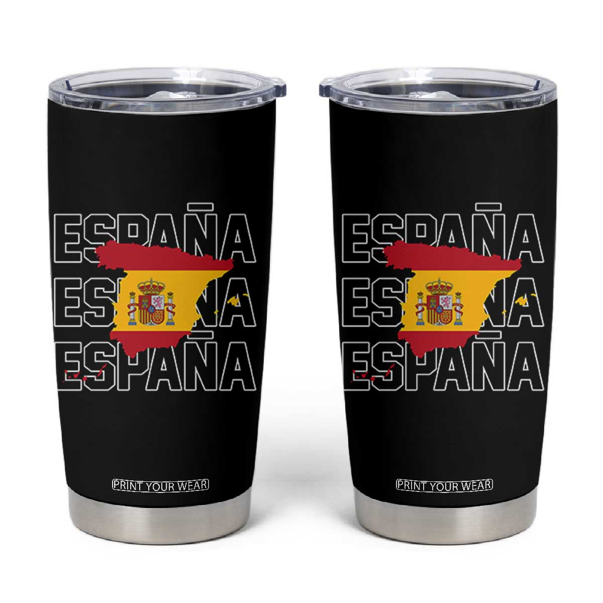 Espana Spain Map Pride Spanish Flag Tumbler Cup TS14 Black Print Your Wear