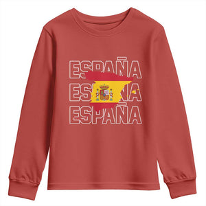 Espana Spain Map Pride Spanish Flag Youth Sweatshirt TS14 Red Print Your Wear