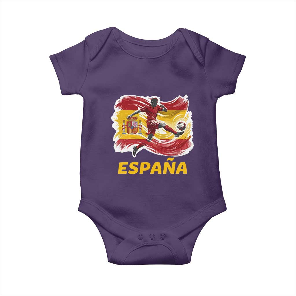 Spain Espana Soccer Football Fan Spanish Flag Baby Onesie TS14 Purple Print Your Wear