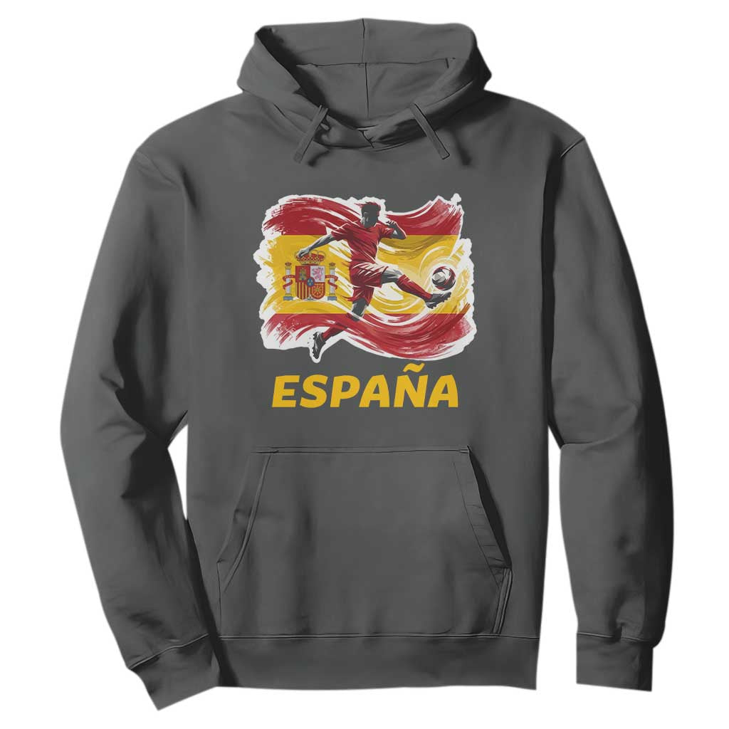 Spain Espana Soccer Football Fan Spanish Flag Hoodie TS14 Dark Heather Print Your Wear