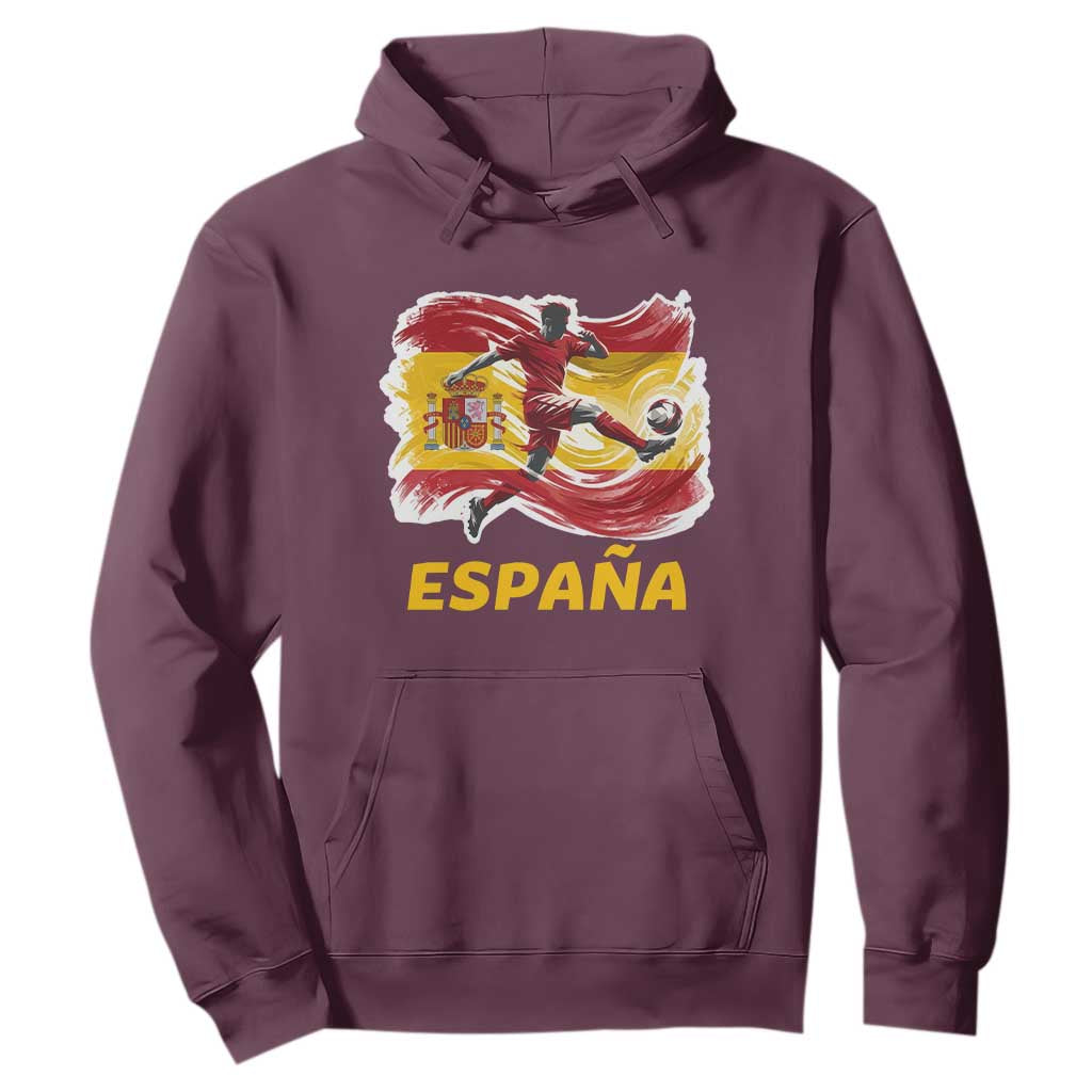 Spain Espana Soccer Football Fan Spanish Flag Hoodie TS14 Maroon Print Your Wear