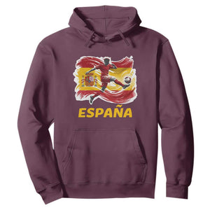 Spain Espana Soccer Football Fan Spanish Flag Hoodie TS14 Maroon Print Your Wear