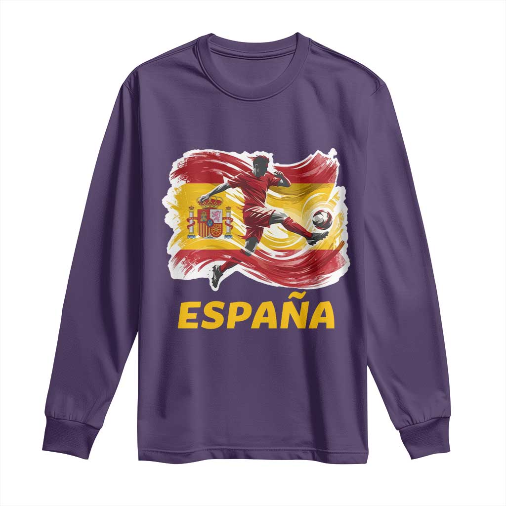 Spain Espana Soccer Football Fan Spanish Flag Long Sleeve Shirt TS14 Purple Print Your Wear