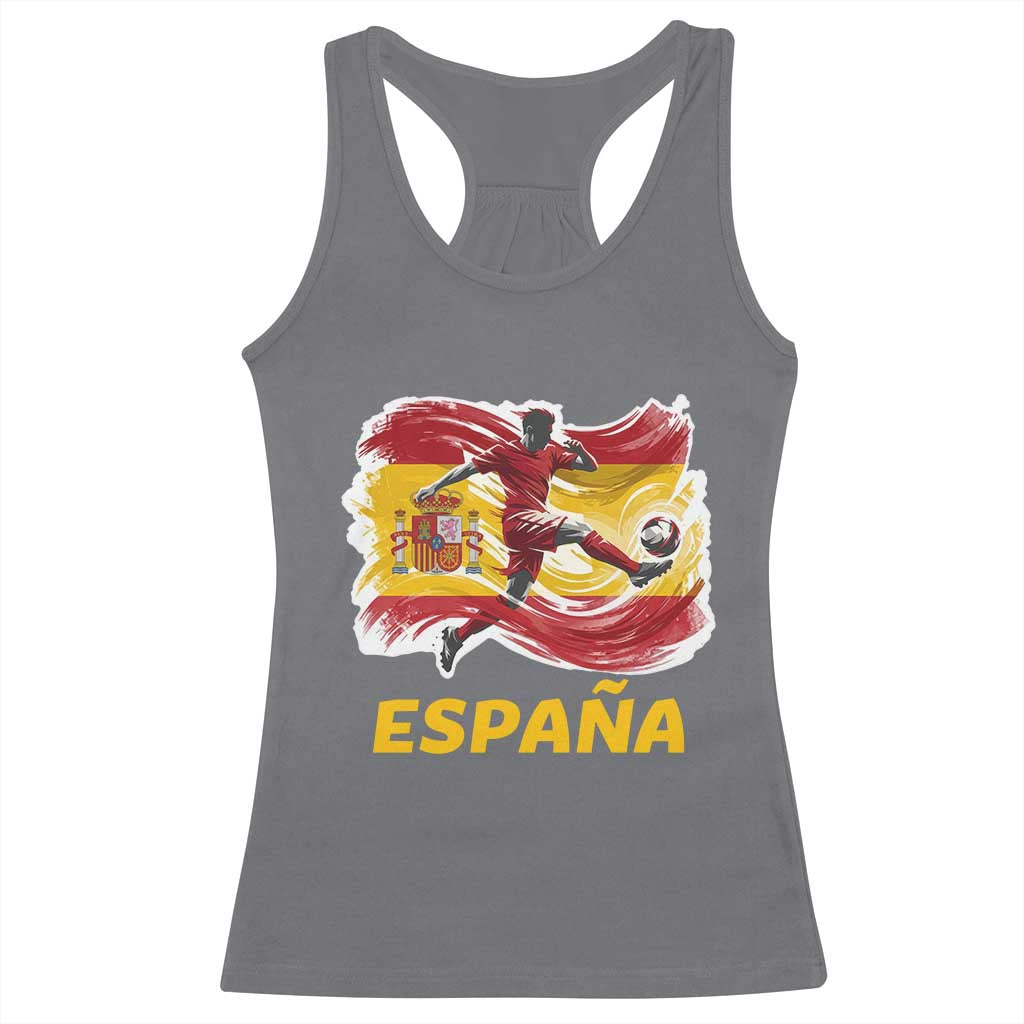Spain Espana Soccer Football Fan Spanish Flag Racerback Tank Top TS14 Charcoal Print Your Wear