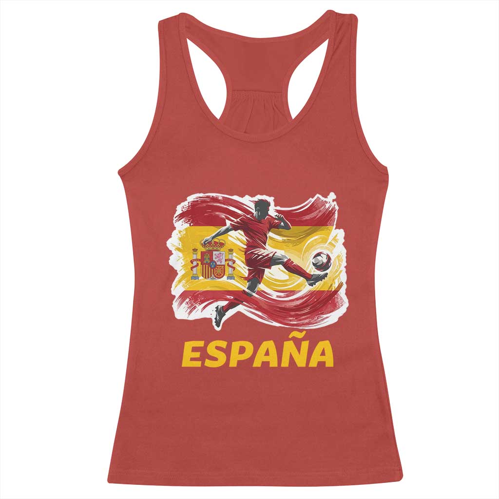 Spain Espana Soccer Football Fan Spanish Flag Racerback Tank Top TS14 Red Print Your Wear