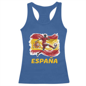 Spain Espana Soccer Football Fan Spanish Flag Racerback Tank Top TS14 Royal Blue Print Your Wear