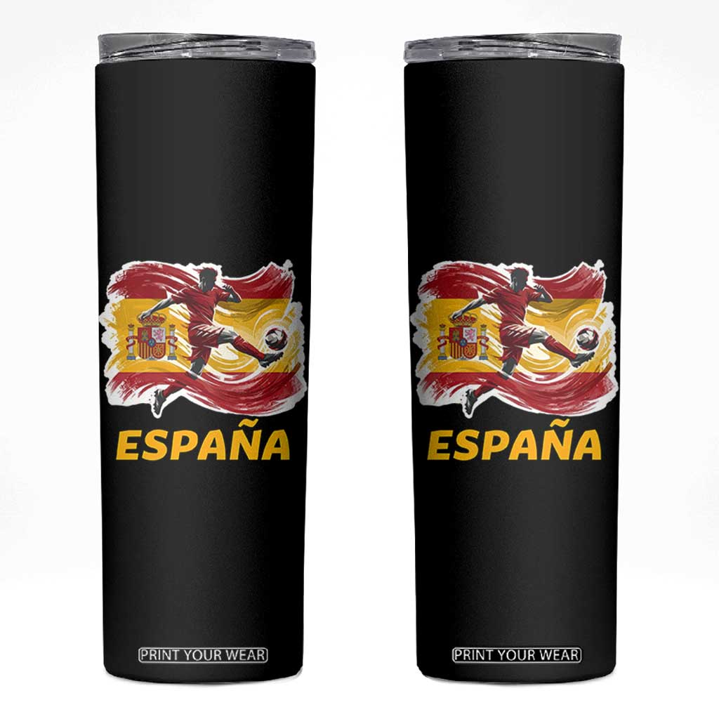 Spain Espana Soccer Football Fan Spanish Flag Skinny Tumbler TS14 Black Print Your Wear