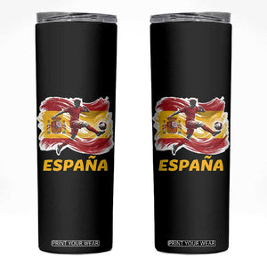 Spain Espana Soccer Football Fan Spanish Flag Skinny Tumbler TS14 Black Print Your Wear