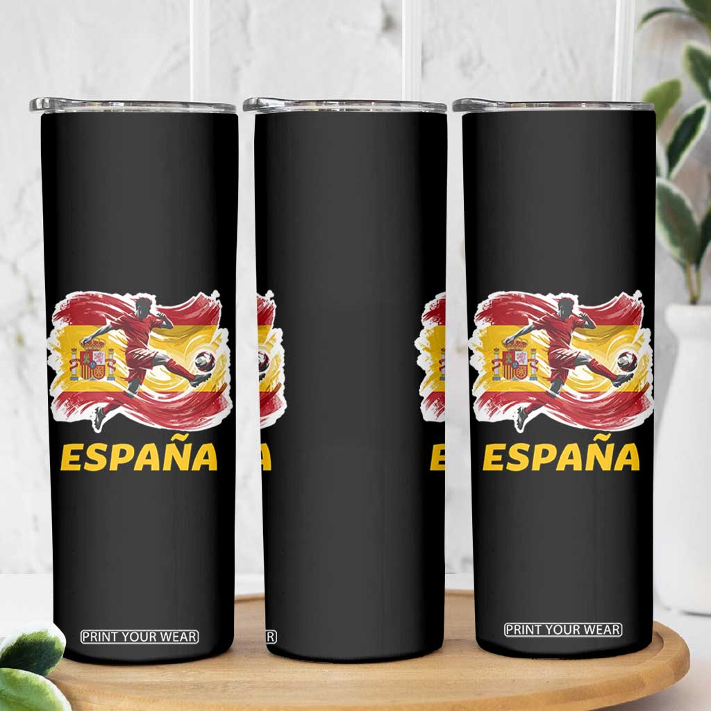 Spain Espana Soccer Football Fan Spanish Flag Skinny Tumbler TS14 Print Your Wear