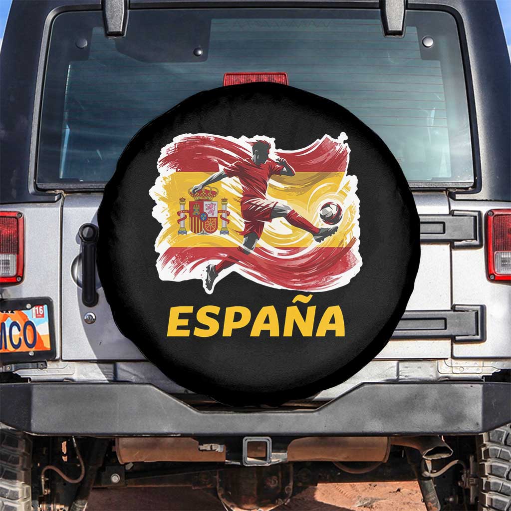 Spain Espana Soccer Football Fan Spanish Flag Spare Tire Cover TS14 No hole Black Print Your Wear