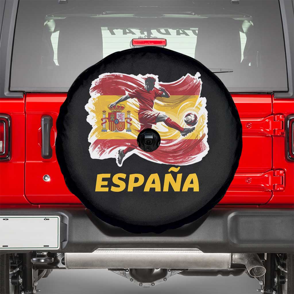 Spain Espana Soccer Football Fan Spanish Flag Spare Tire Cover TS14 Black Print Your Wear