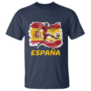 Spain Espana Soccer Football Fan Spanish Flag T Shirt TS14 Navy Print Your Wear