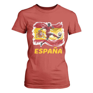 Spain Espana Soccer Football Fan Spanish Flag T Shirt For Women TS14 Red Print Your Wear