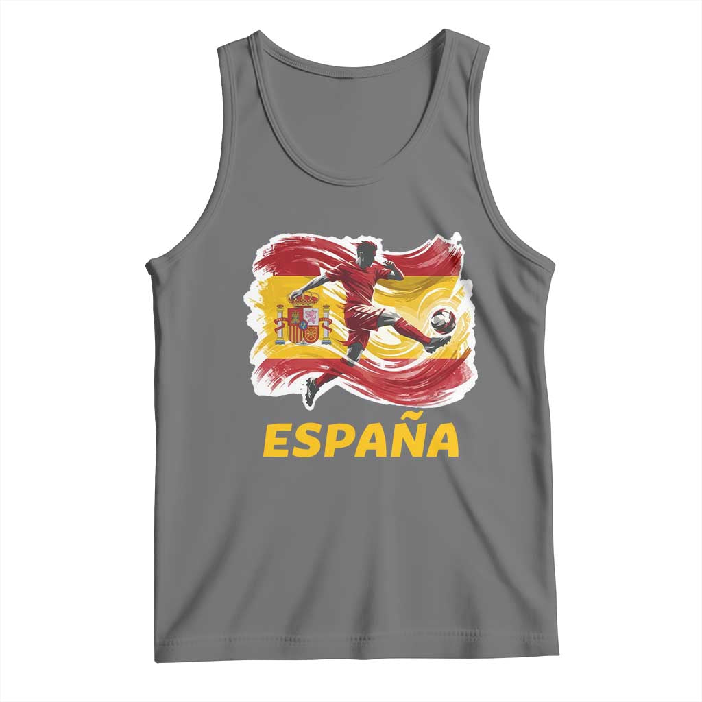 Spain Espana Soccer Football Fan Spanish Flag Tank Top TS14 Black Heather Print Your Wear