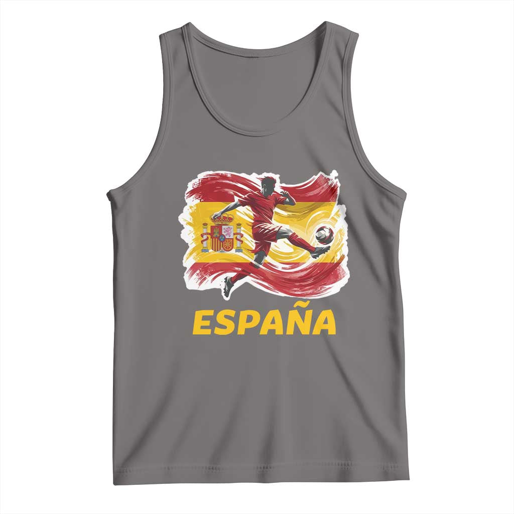 Spain Espana Soccer Football Fan Spanish Flag Tank Top TS14 Deep Heather Print Your Wear