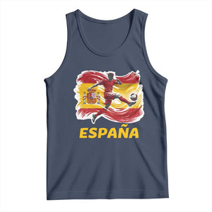 Spain Espana Soccer Football Fan Spanish Flag Tank Top TS14 Navy Print Your Wear